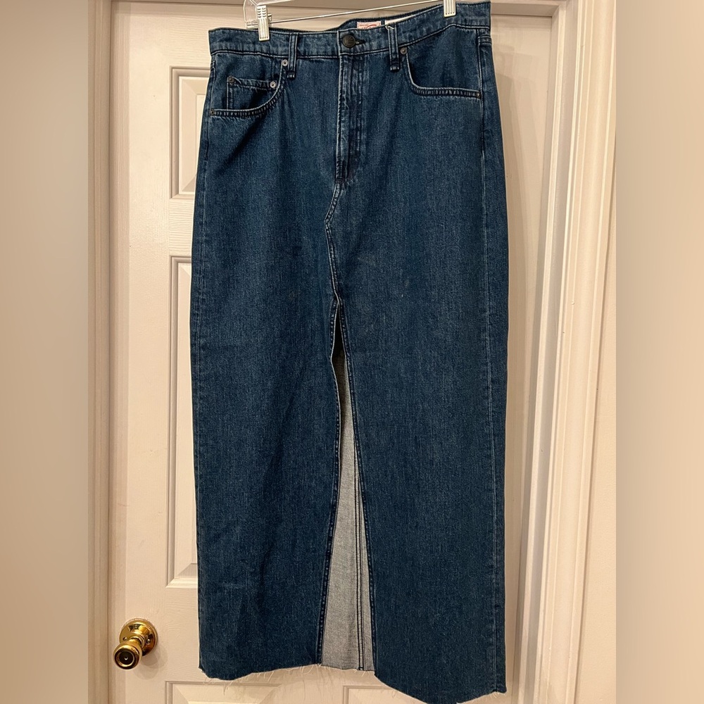 rag & bone Dark Blue denim maxi skirt